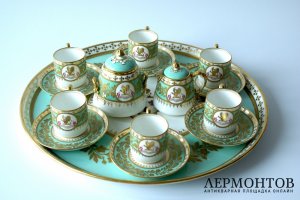 Сервиз-кабаре на 6 персон. Davenport, Англия, 1870-80