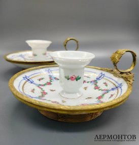 Парные подсвечники «Праздник». Фарфор, латунь, Josephine, Китай, 1980–1990-е годы