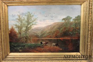 Картина. Пастух. Henri Joseph Pieron. Холст, масло.