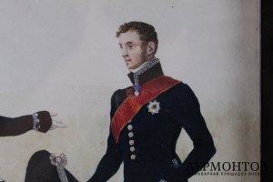 Герои Отечественной войны 1812 года. Акварель. В раме XIX века. Российкая империя.