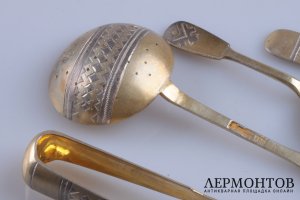 Чайный набор из четырех предметов. Серебро 84. 1896 год. Российская империя