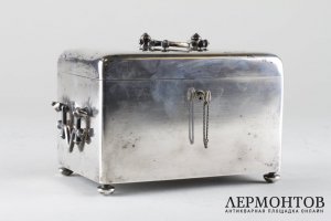 Шкатулка в русском стиле. Серебро 84 пробы. Россия, 1892 год