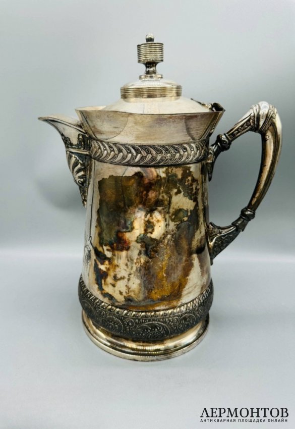 Чайник с двойными стенками. Металл, серебрение, Rogers, Smith & Co., США, начало 20 века