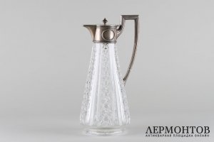Графин в неоклассическом стиле. Серебро 84 пробы, хрусталь.Мастер С.Х. Россия, начало