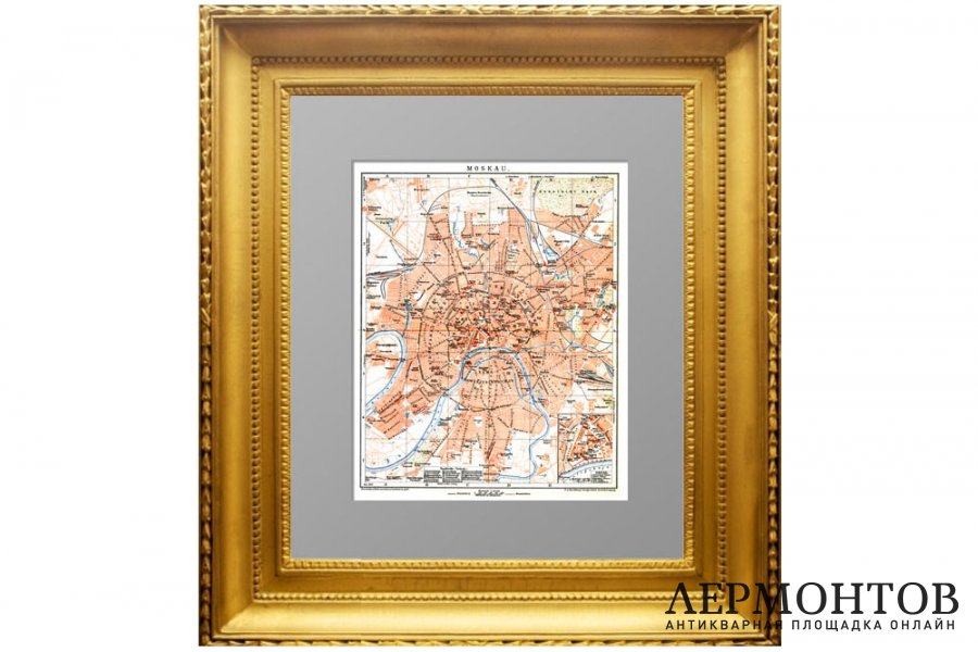 План Москвы с линиями конки и железнодорожными путями. 1897г.