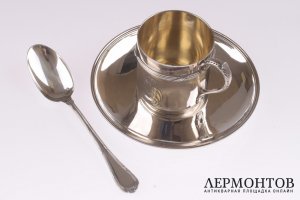 Кофейный набор Henin et Cie. Серебро 950. Франция