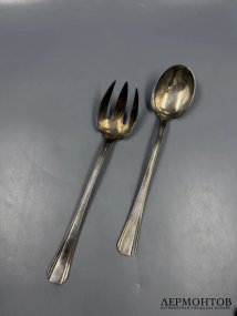 Сервировочный набор для салата. Металл, серебрение, Christofle, Франция, конец 19 — начало 20 века