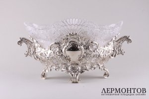 Ваза для фруктов в рокайльном стиле. Серебро 950 пробы. Европа, к 19-н 20 века.