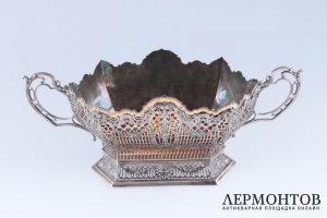 Ваза кашпо для цветов. Германия. Серебро 800. 