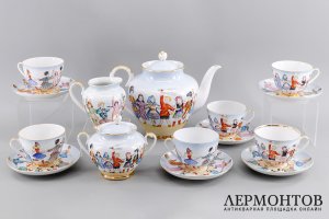 Сервиз Да здравствует дружба советских ребят. ЛФЗ, 1987 - 1989