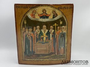 Икона Происхождение Честных Древ Креста Господня. Россия, 2 половина 19 века.