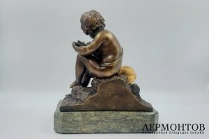 Скульптура Юный географ. Бронза, литье, патина, золочение. Франция