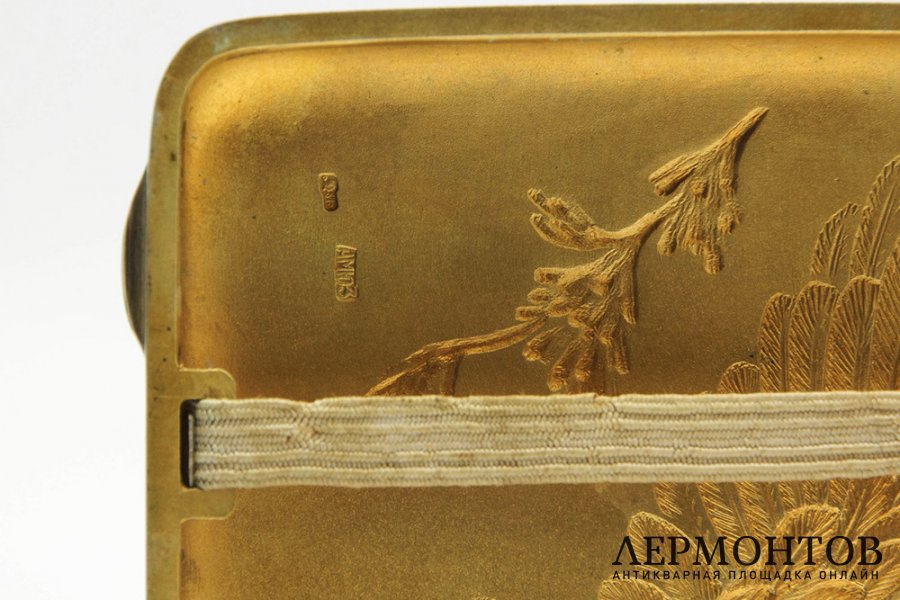 Портсигар Глухарь. Серебро 875 пробы. СССР, Москва, 1953 г.