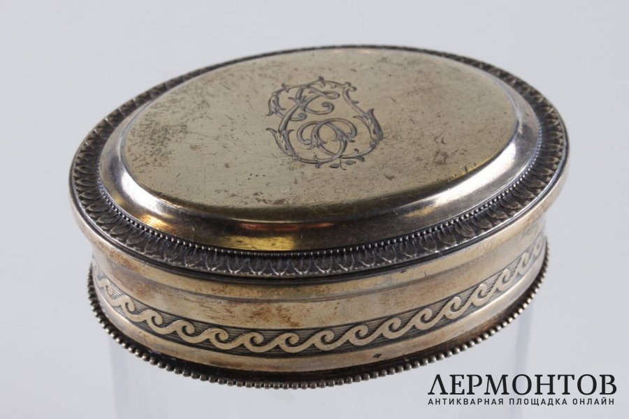 Набор парфюмерный Sormani. Серебро 950 пробы, стекло. Франция. XIX в.