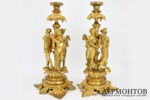 Парные основания. Бронза. Франция, 1800-1830е гг.