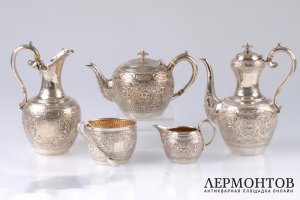 Чайный сервиз J. Hall. Серебро 925. Шотландия