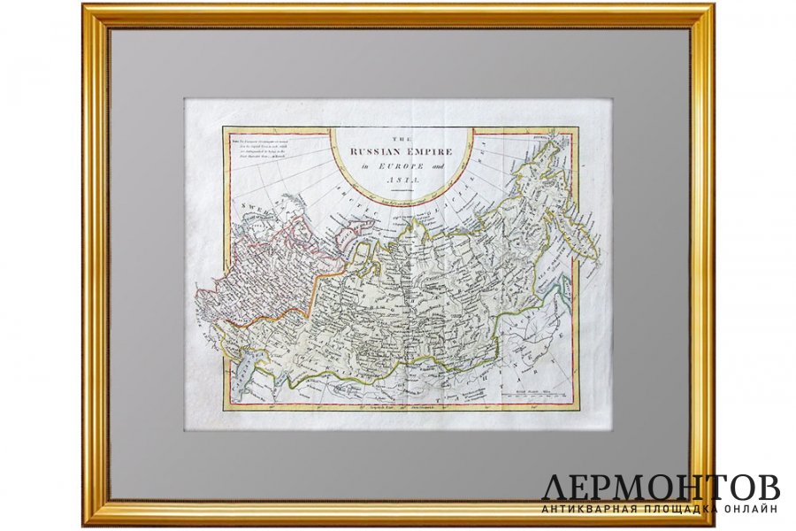 Российская империя в Европе и Азии. 1802г. Кук. Aкварельная раскраска