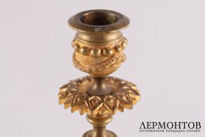 Парные подсвечники. Бронза, золочение. Франция, 2-я половина XIX века.