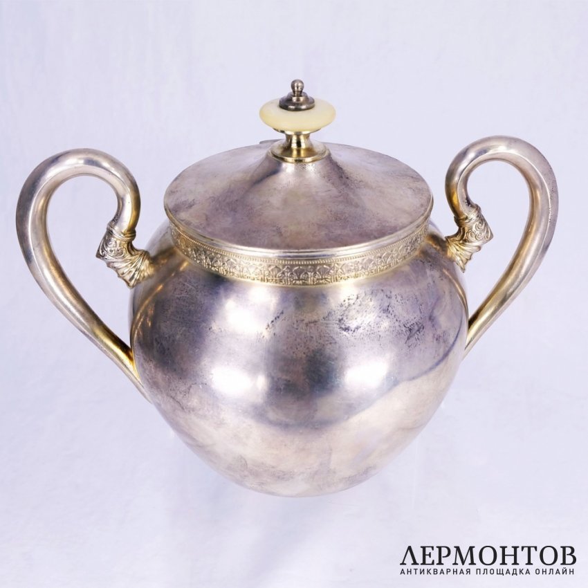 Кофейный набор: кофейник с сахарницей. Серебро 84. Российская империя