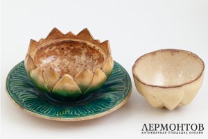 Масленка в форме артишока. Российская Империя, Товарищество Кузнецова, нач. 20 в. 
