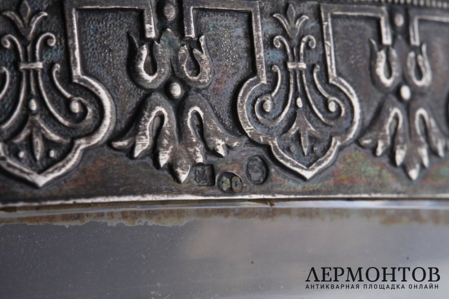 Конфетница. Серебро 84 пробы, хрусталь. Российская империя, 1908-1917.
