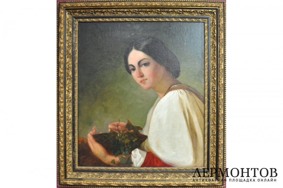 Картина Девушка с виноградом. Толкачевский Иосиф Христофорович. 1913 г. Х.м.