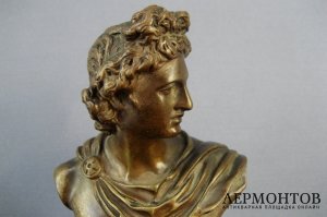 Письменный прибор. Бронза, патинирование, золочение, мрамор. Франция.