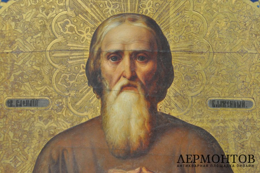 Икона Святой Василий блаженный. Российская Империя, Переславль-Залесский, 1873 г.