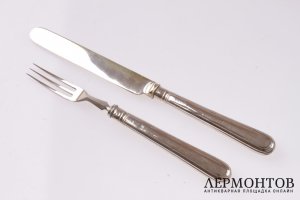 Десертный набор на 6 персон. Вилки и ножи. 1933 год. Серебро 925 пробы. Англия