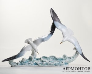 Статуэтка «Играющие чайки». Фарфор, Rosenthal, Германия, 1969 год