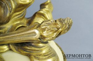 Кабинетные часы. Бронза, мрамор. Франция,  Париж, XIX век.