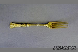 Набор Эгоист. Серебро 900, сталь, золочение. Европа, XIX век.