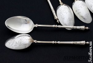Набор чайных ложек C.V. Gilbert. Серебро 950. Франция