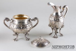 Сервиз чайно-кофейный. Серебро 900 пробы. Австрия, конец 19 века.