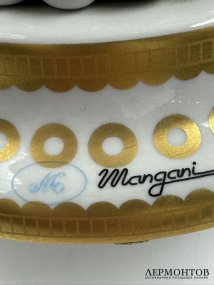 Настольная лампа. Фарфор, роспись, Mangani, Италия, 2000-е годы