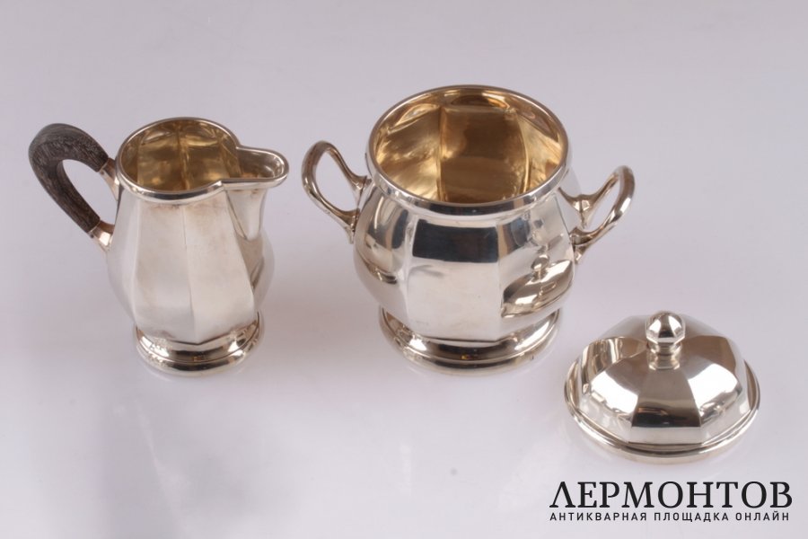 Чайно-кофейный сервиз Campenhout. Серебро 950. Франция
