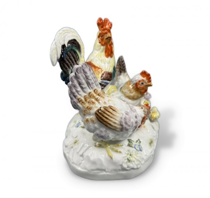 Скульптурная группа «Птичий двор». Фарфор, роспись, Meissen, И. И. Кендлер, Германия