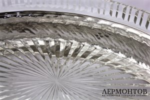 Ваза для фруктов в стиле рококо. Серебро 800 пробы, хрусталь. Германия