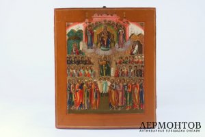 Икона О Тебе Радуется. Россия, Палех, сер. 19 в. Дерево, левкас, темпера. Редкая.