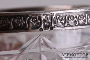 Ваза. 13 Артель. Серебро 84 пробы. Хрусталь, резьба. Россия, 1908-1917 гг.