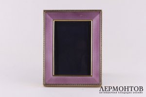 Рамка для фото. Серебро, эмаль гильоше. Италия, после 1968 года.