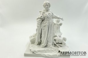 Статуэтка Императрица Екатерина II. Зап. Европа, А. Марсеру, рубеж 19-20 вв. Фарфор. 