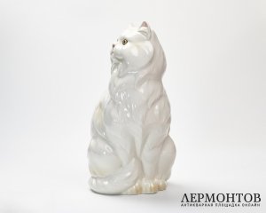 Статуэтка «Белый персидский кот». Фарфор, Hutschenreuther, Германия, 1970-е годы