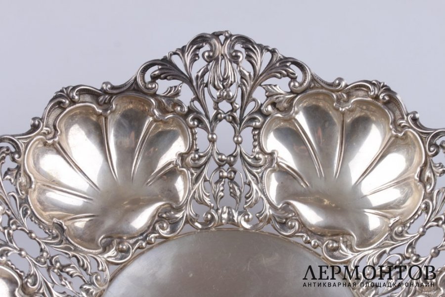 Ваза ажурная. Серебро 875 пробы. Европа