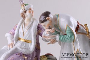 Статуэтка. Поляк целует руку даме. Фарфор, роспись. Мануфактура Мейсен, XX в.