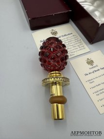 Пробка для бутылки «Сосновая шишка». Хрусталь, металл, Faberge, Германия, 1990-е годы