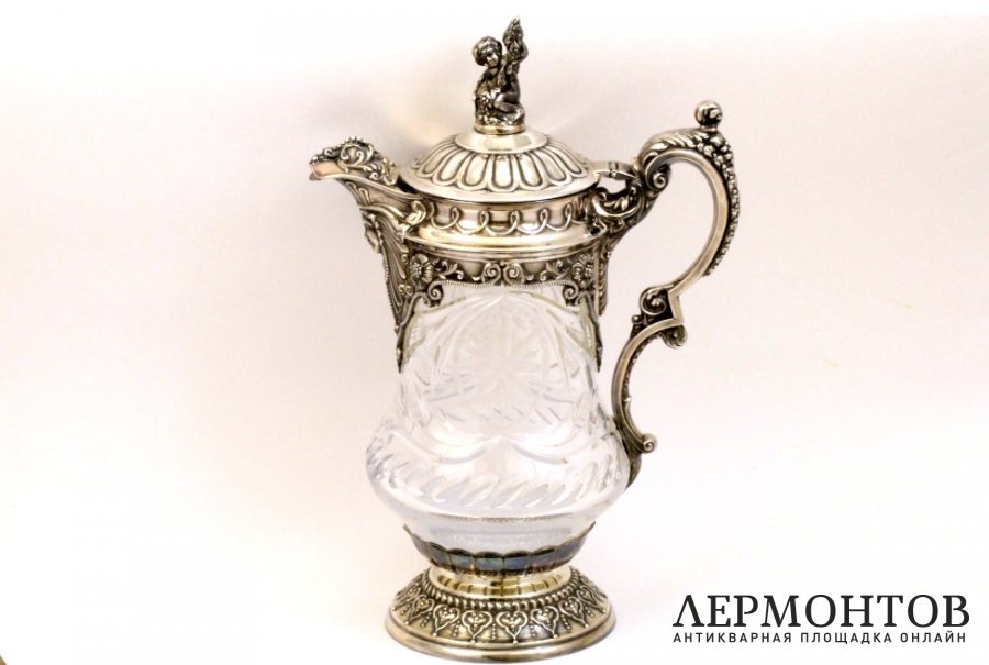 Декантер. Серебро 925, хрусталь. Португалия. Topazio