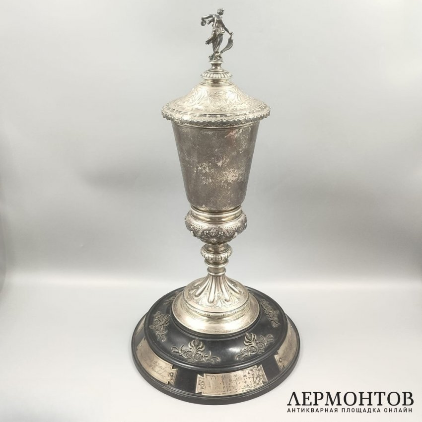 Наградной кубок с фигурой богини победы. Серебро 950 пробы, Австро-Венгрия, конец 19 века