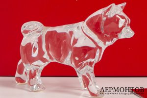 Статуэтка Собака. Франция, фирма Baccarat. Хрусталь, резьба.