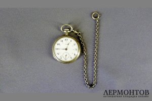 Карманные часы с цепочкой. Серебро 800. Франция, часовая мануфактура LIP. 